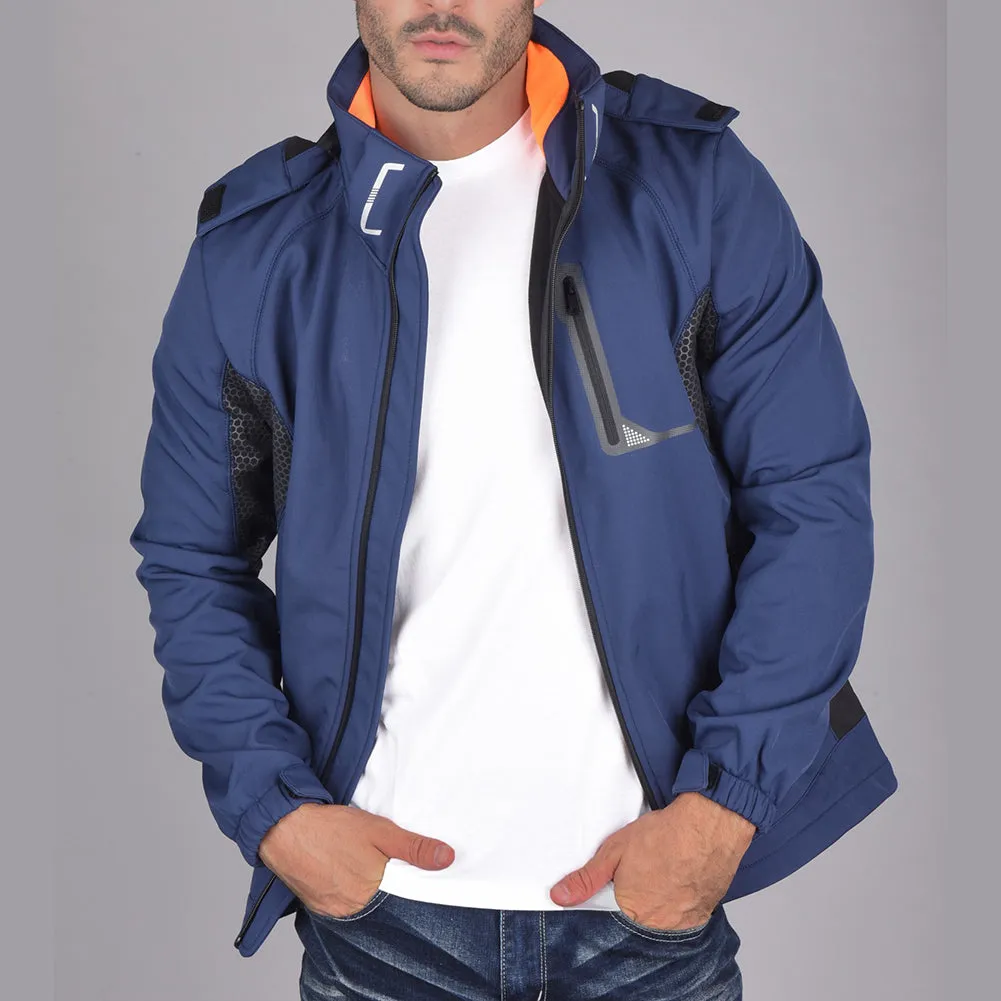 Mens Zipper Sport Jacket Water Resistant Front Zip Pockets Modern Athletic Fit