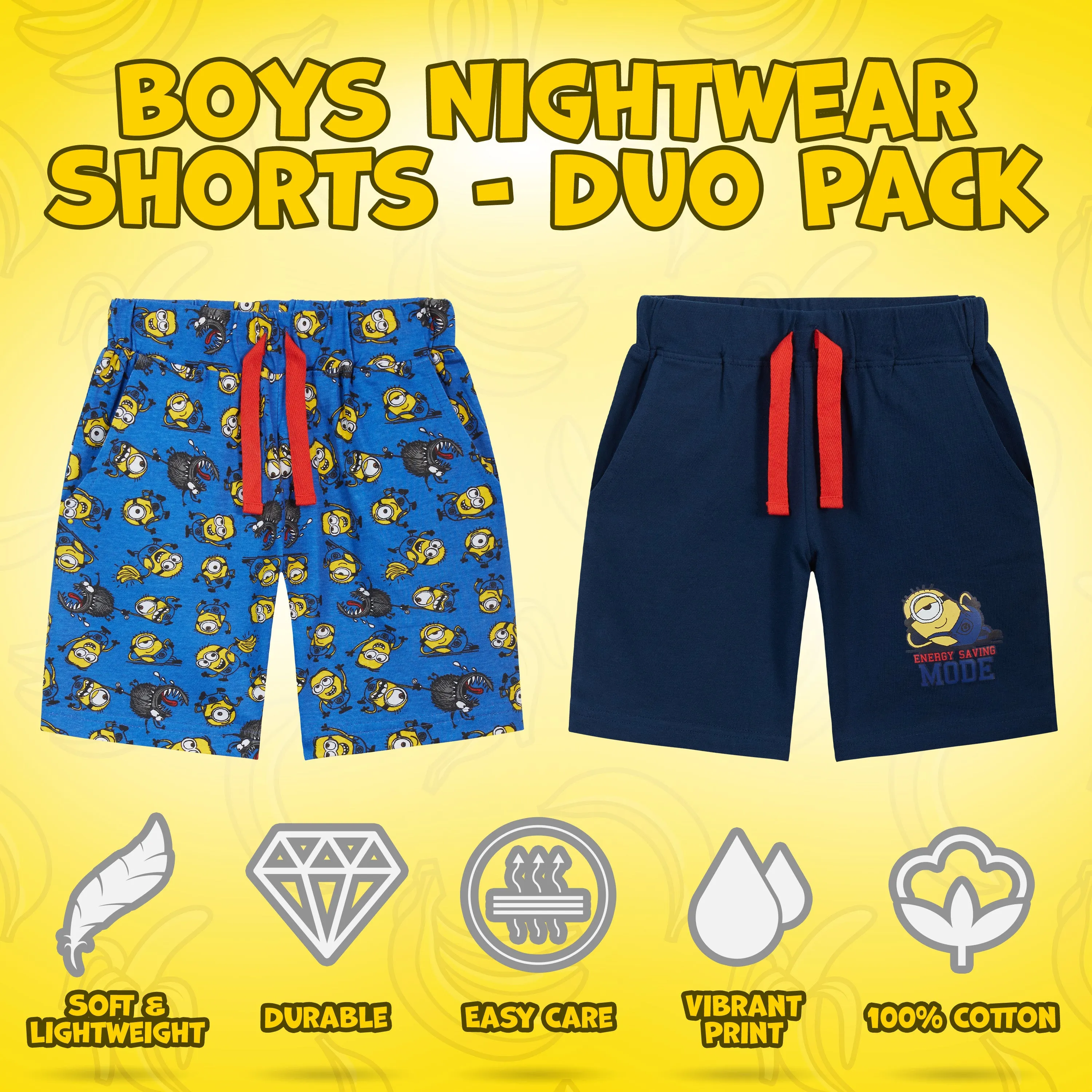 MINIONS Boys Shorts - 2-Pack Kids Shorts