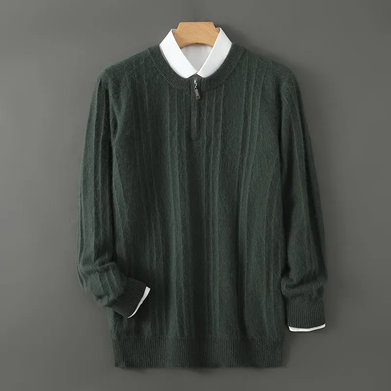 Mouliere Cashmere Wool Blend Quarter-Zip Sweater