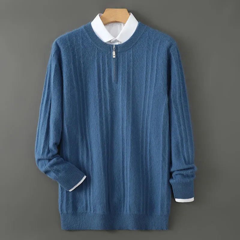 Mouliere Cashmere Wool Blend Quarter-Zip Sweater
