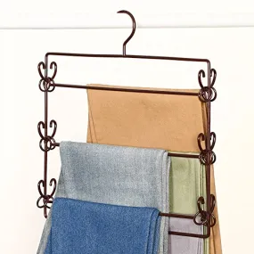 Non-slip- Hanger Double-sided Multi-layer Trousers Rack Wardrobe Storage Rack Household Trousers Hanging 1 Pack hanger (Color : Bronze)