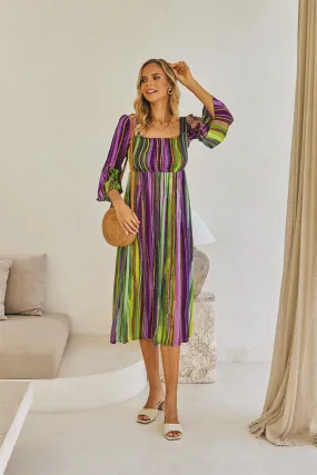 NOVA MIDI DRESS // BOHO WAVES TIE DYE