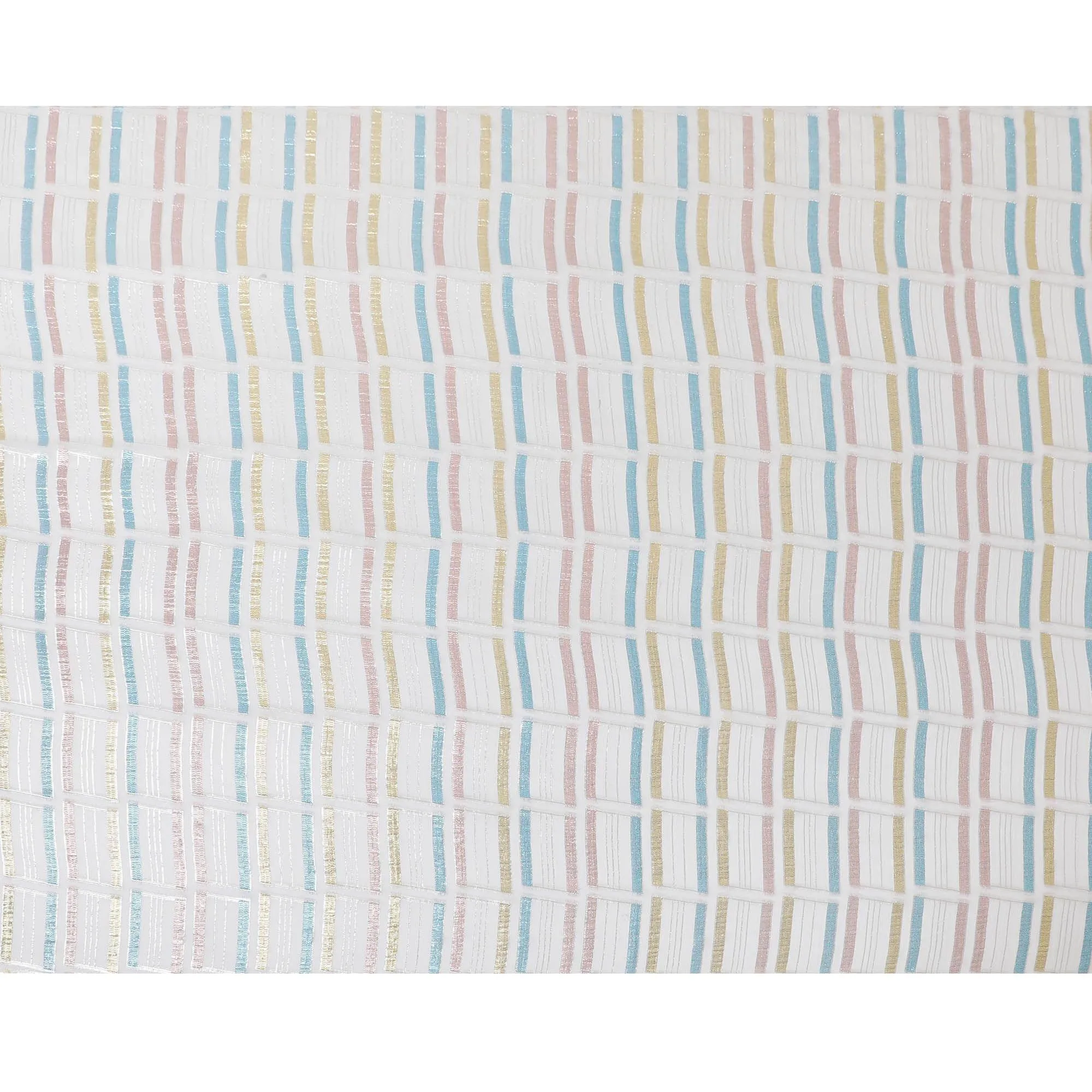 Off white Premium pure silk chiffon fabric with multicolor metallic lurex in abstract design-D13845