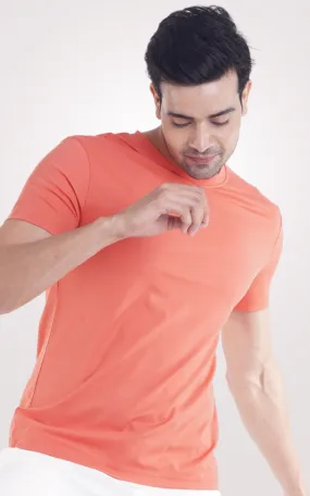 Orange Plain Half Sleeve T-Shirt