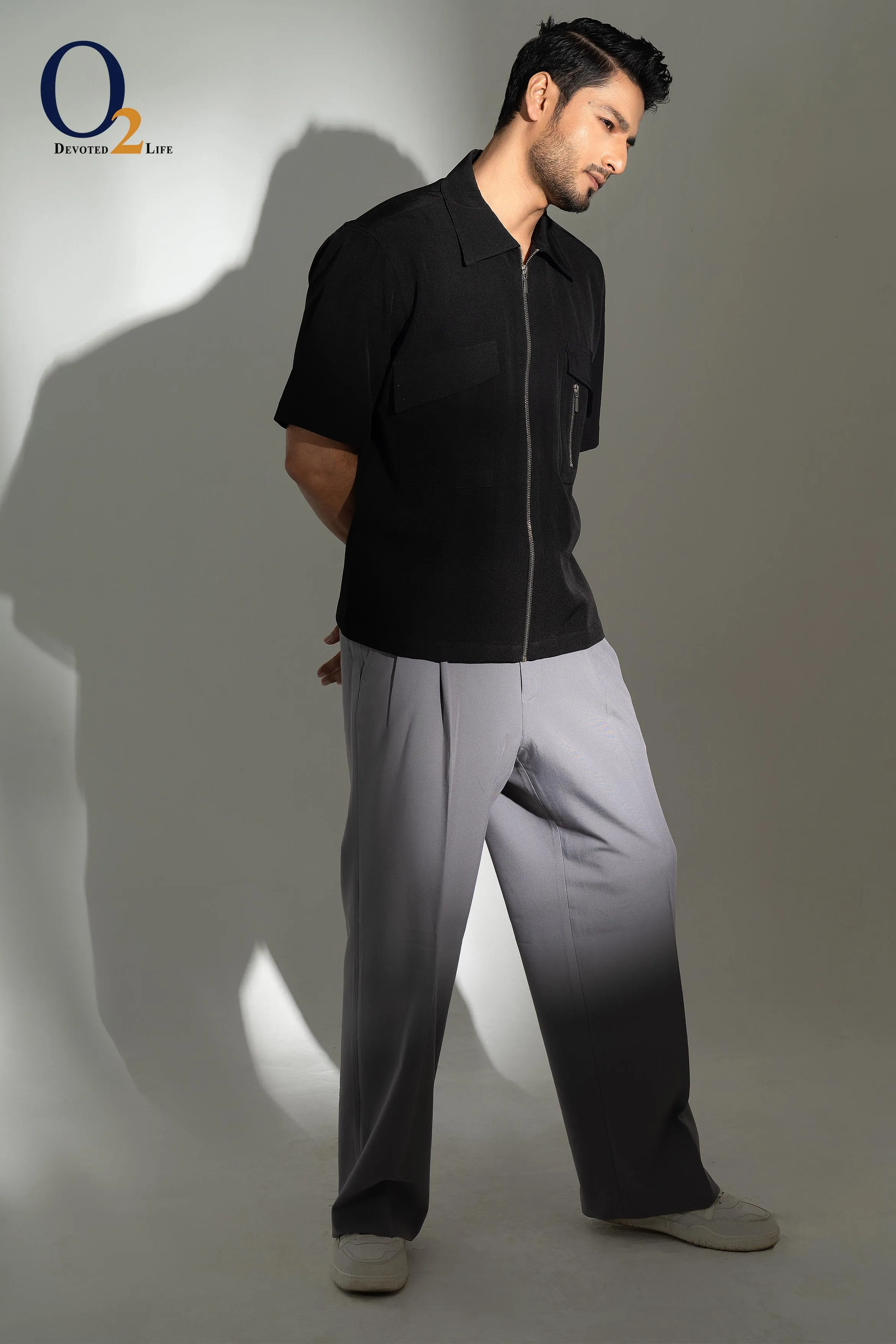 Oversized zipper shirt