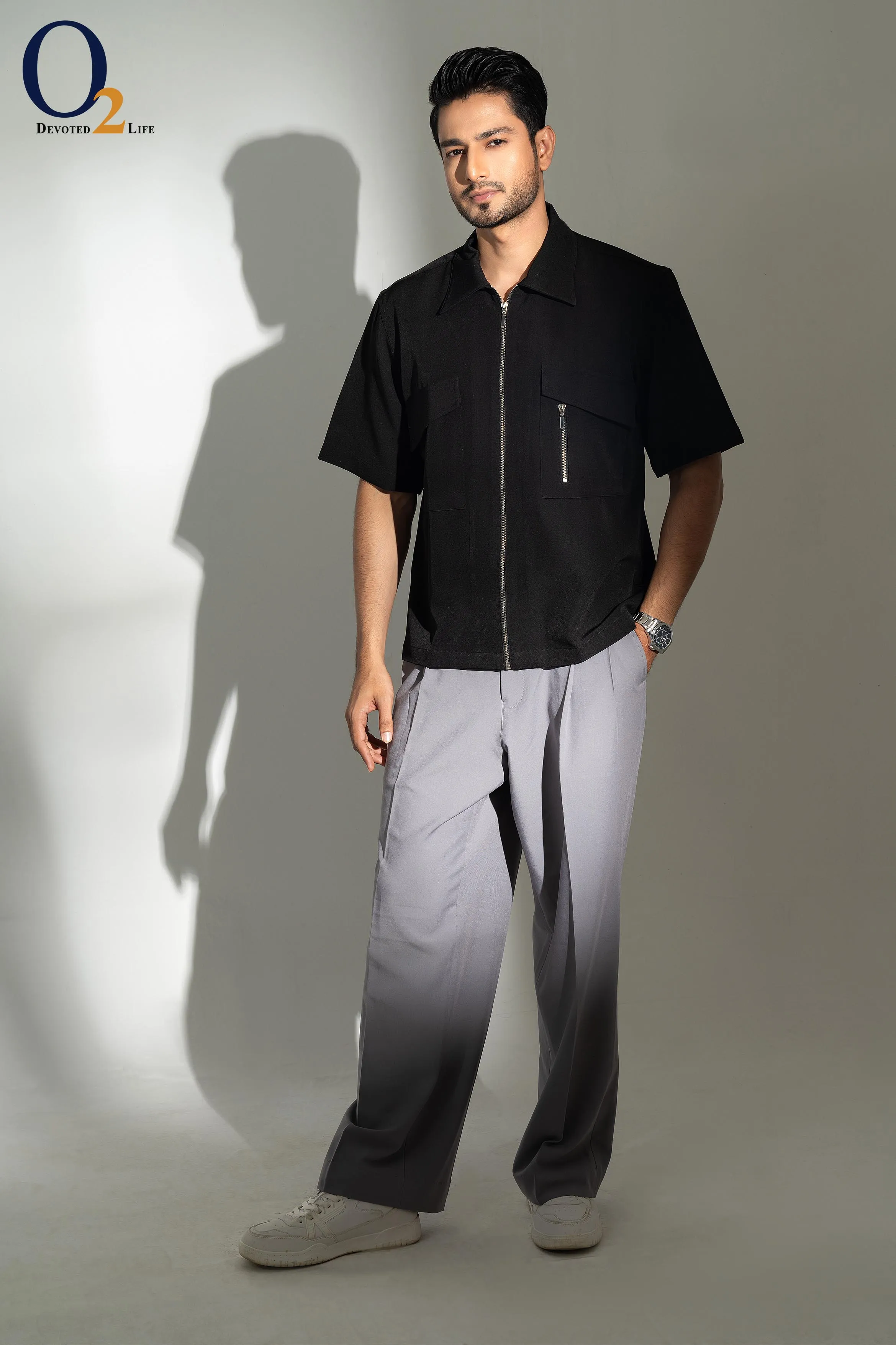 Oversized zipper shirt