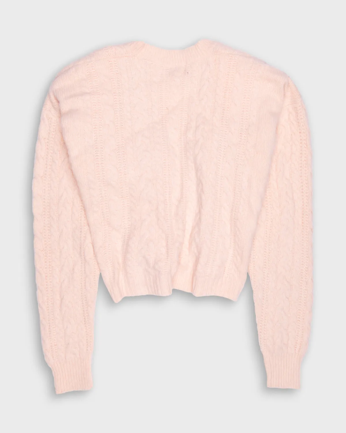 Peach pink '80s cropped wool buttoned cardigan