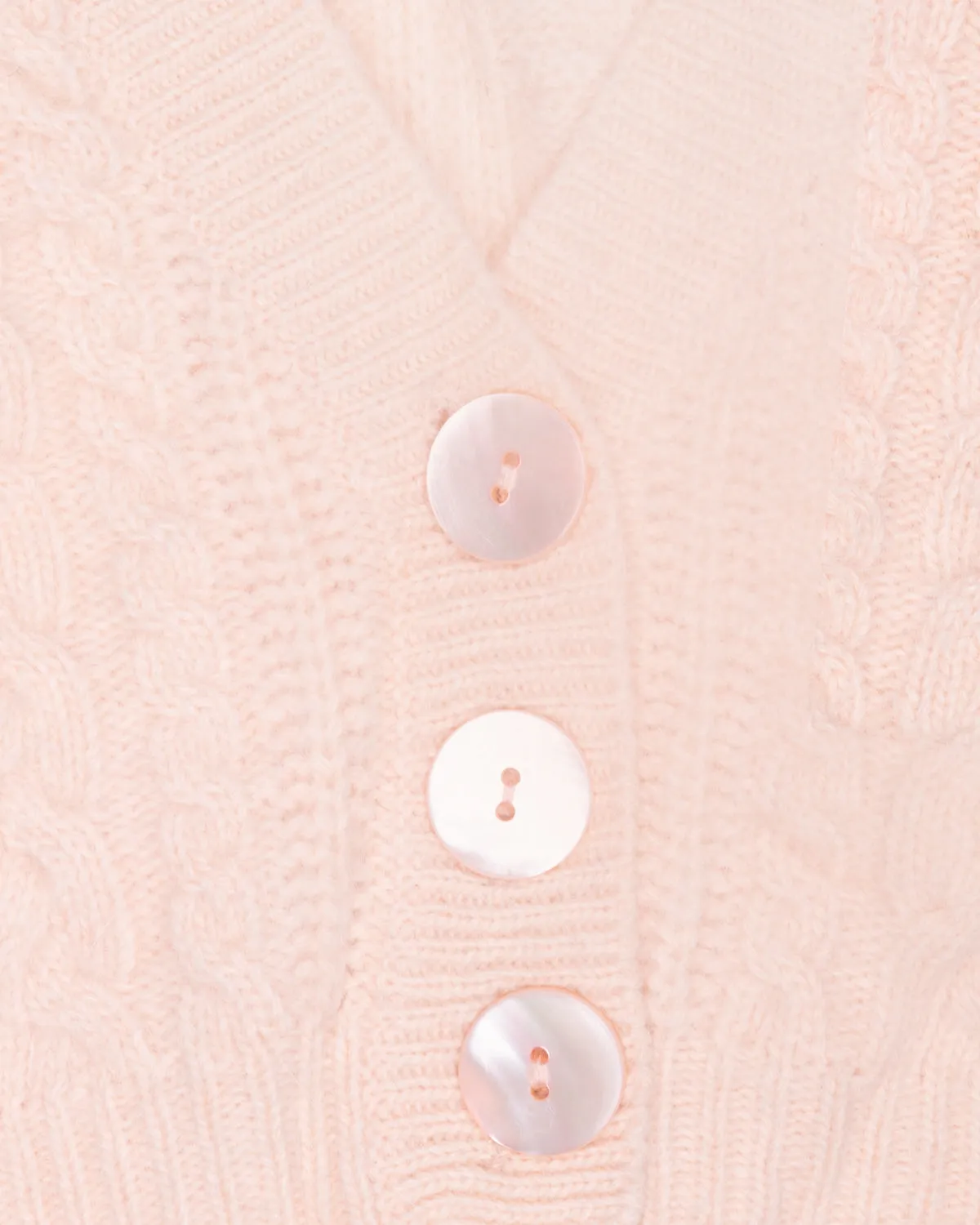 Peach pink '80s cropped wool buttoned cardigan