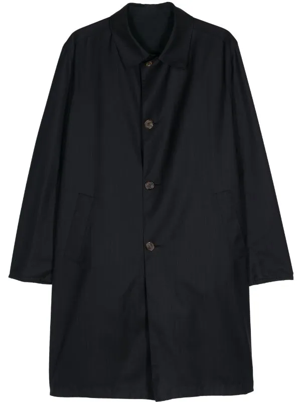 pinstripe single-breasted coat