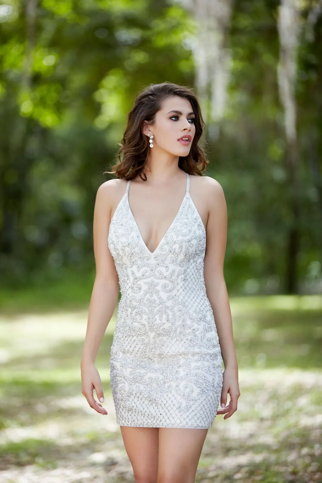 Primavera Couture 3138 size 4 Light Turquoise homecoming dress cocktail dress beaded sequins