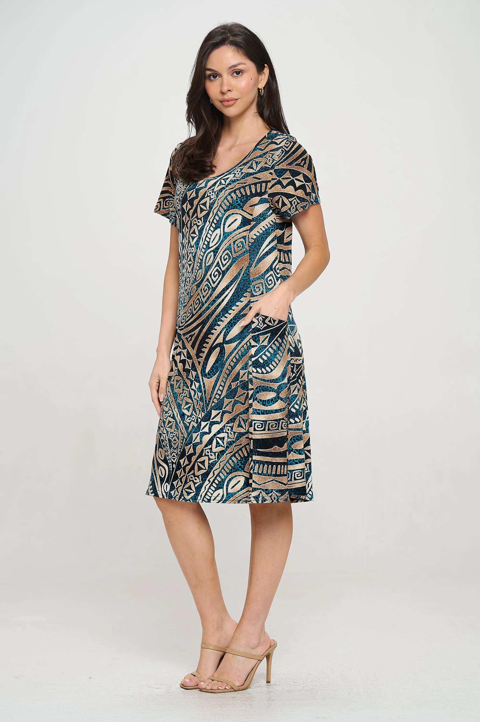 Princess Line W/Pocket Dress-7094HT-SRP1-K-W459