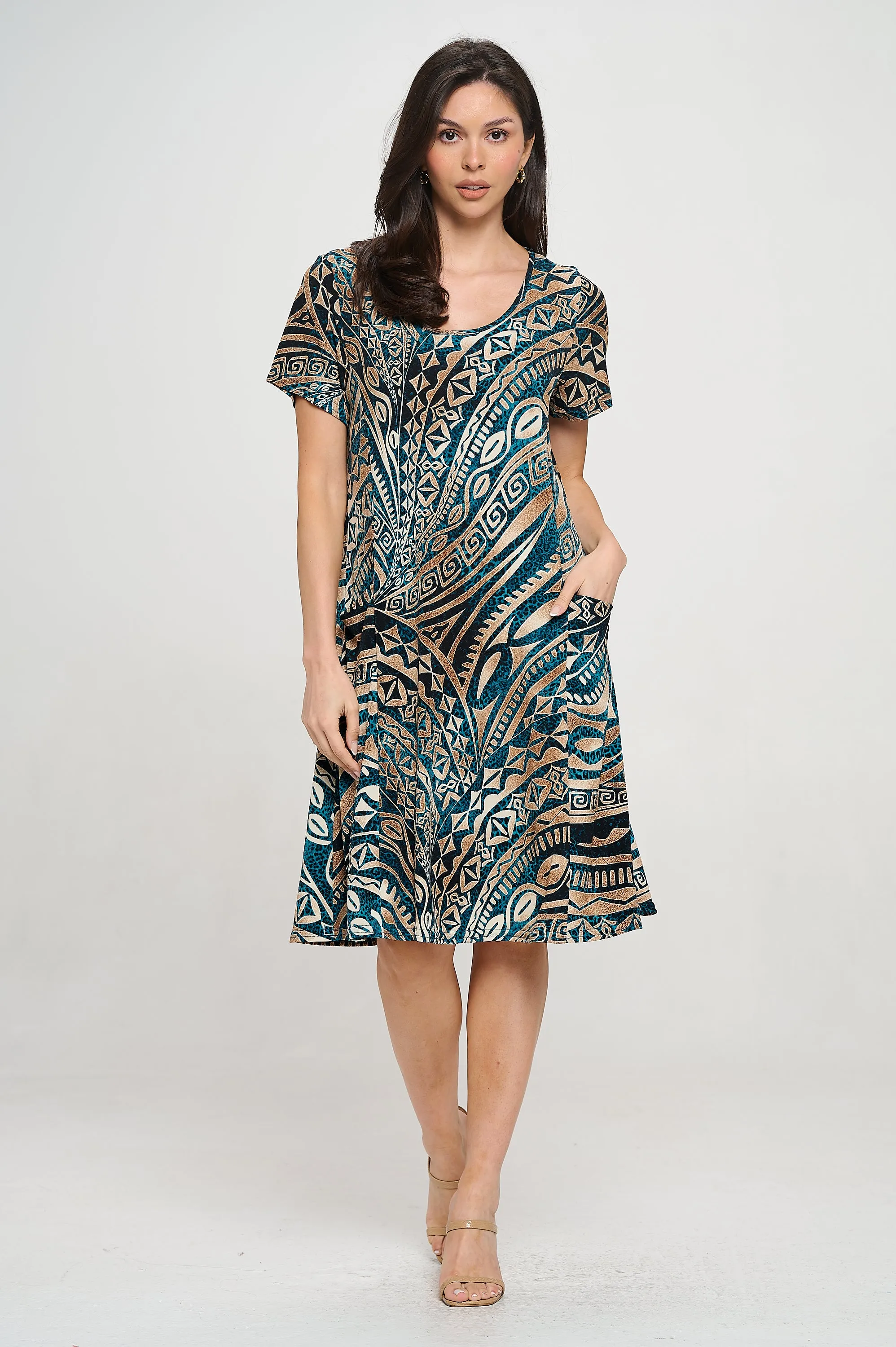 Princess Line W/Pocket Dress-7094HT-SRP1-K-W459