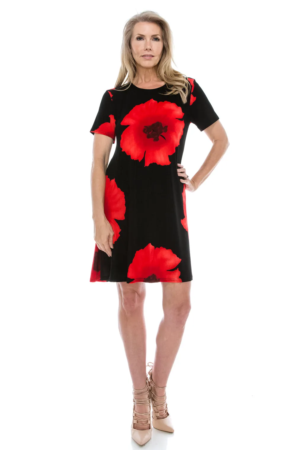 Print Missy Dress Short Sleeve-7004BN-SRP1-W113