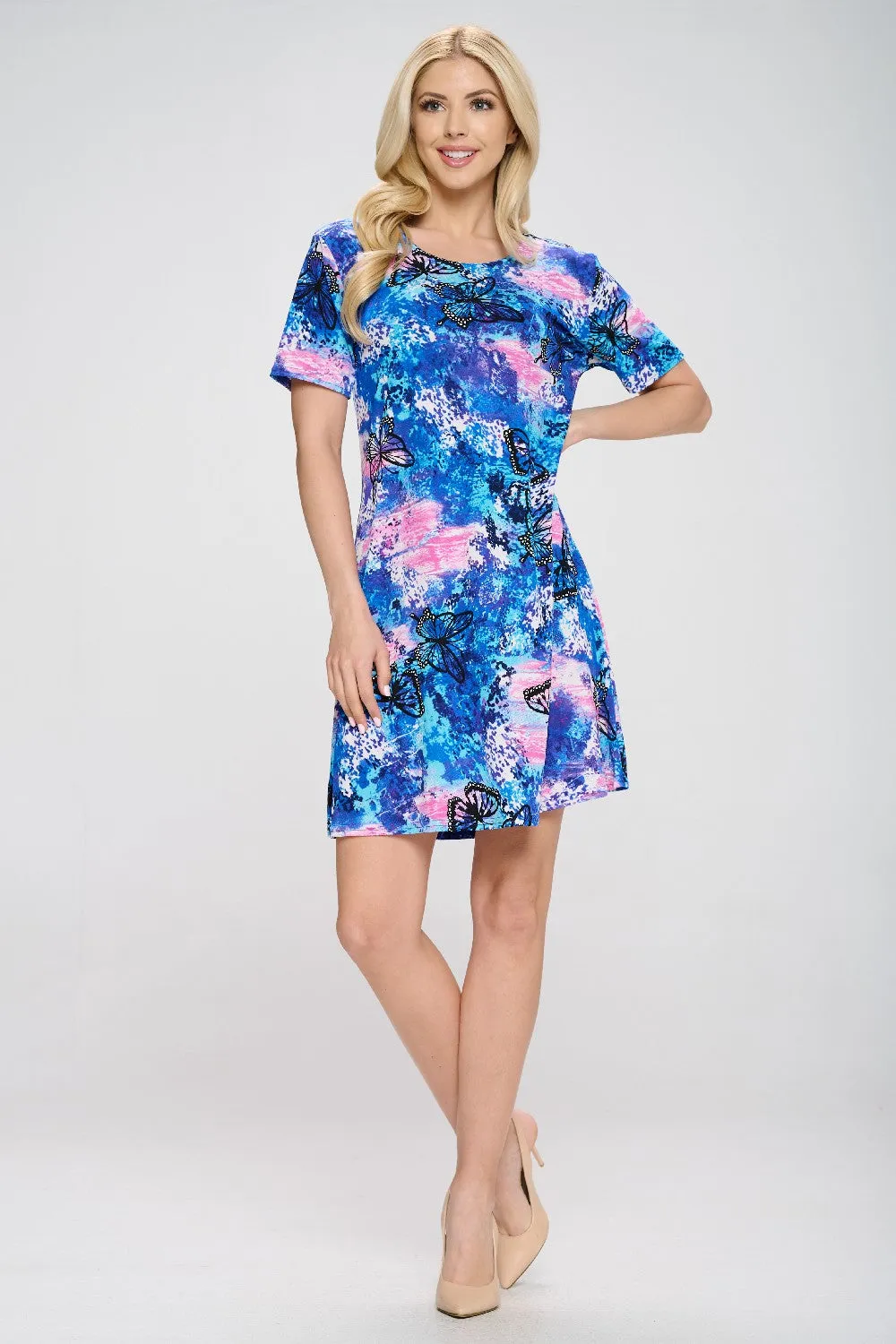 Print Missy Dress Short Sleeve- 7004BN-SRP1-W305