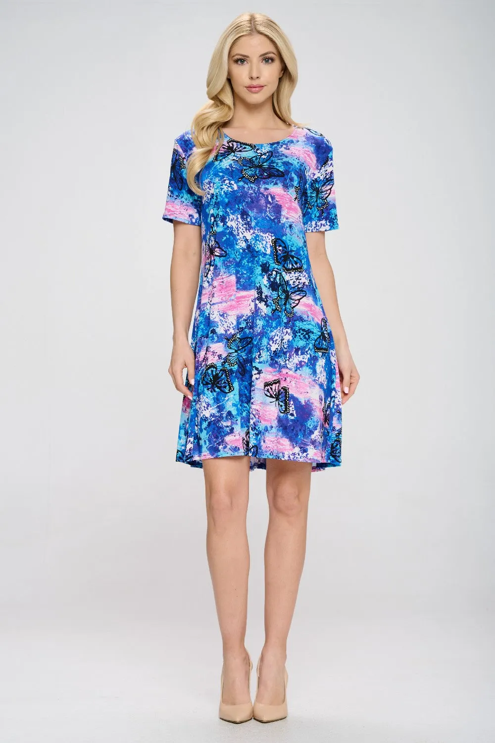 Print Missy Dress Short Sleeve- 7004BN-SRP1-W305