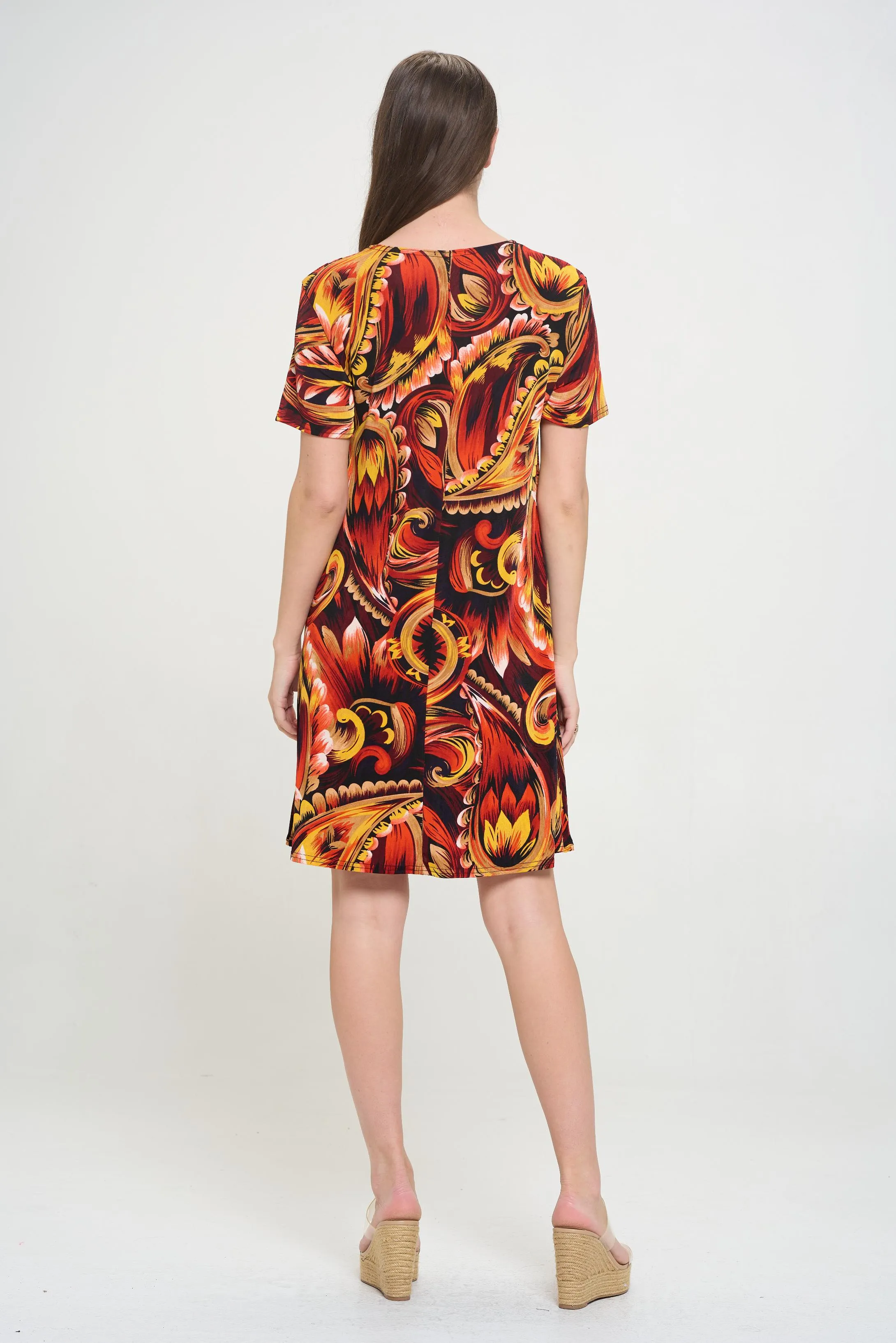 Print Missy Dress Short Sleeve-7004BN-SRP1-W435