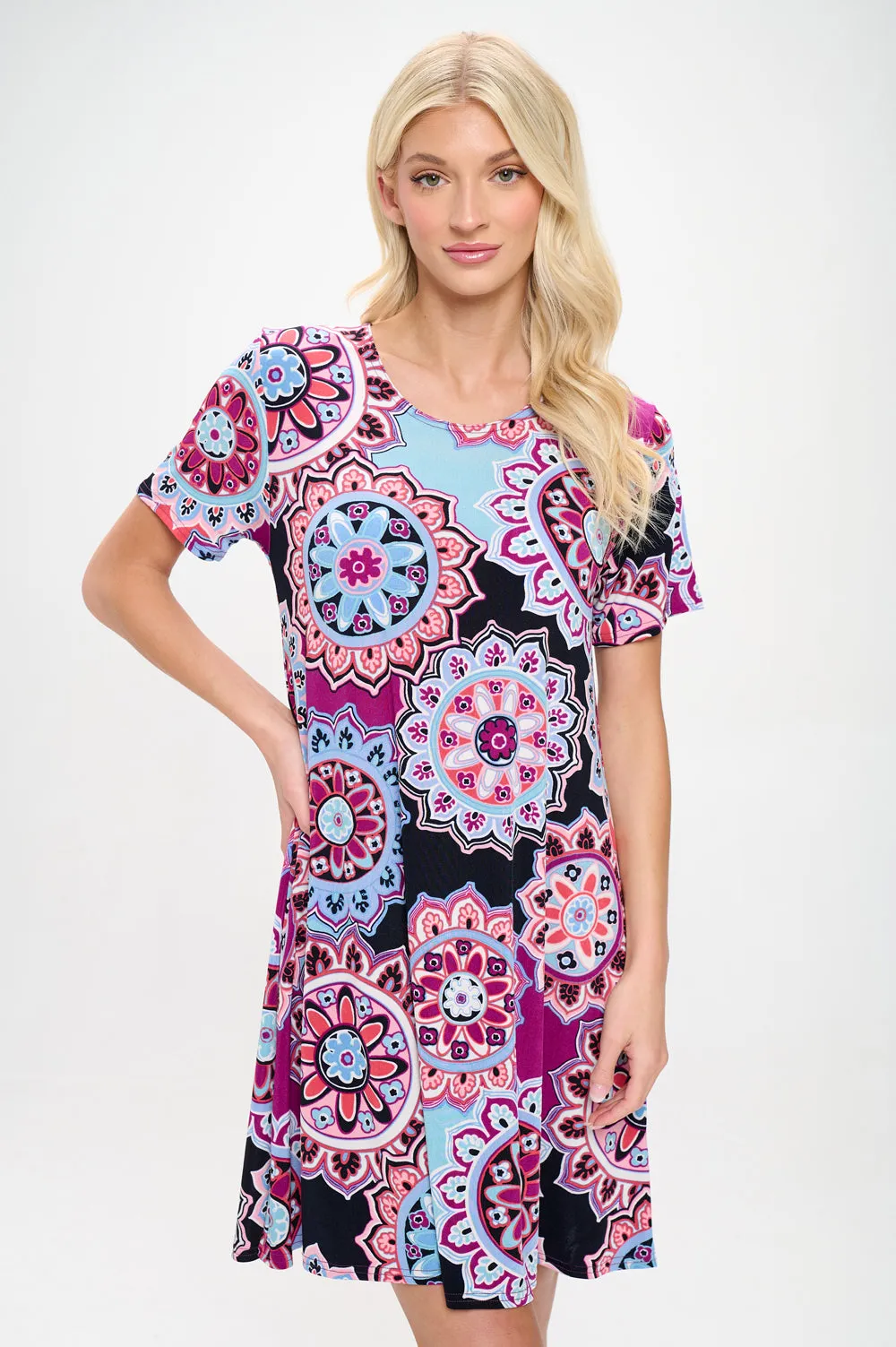 Print Missy Dress Short Sleeve-7004BN-SRP1-W439