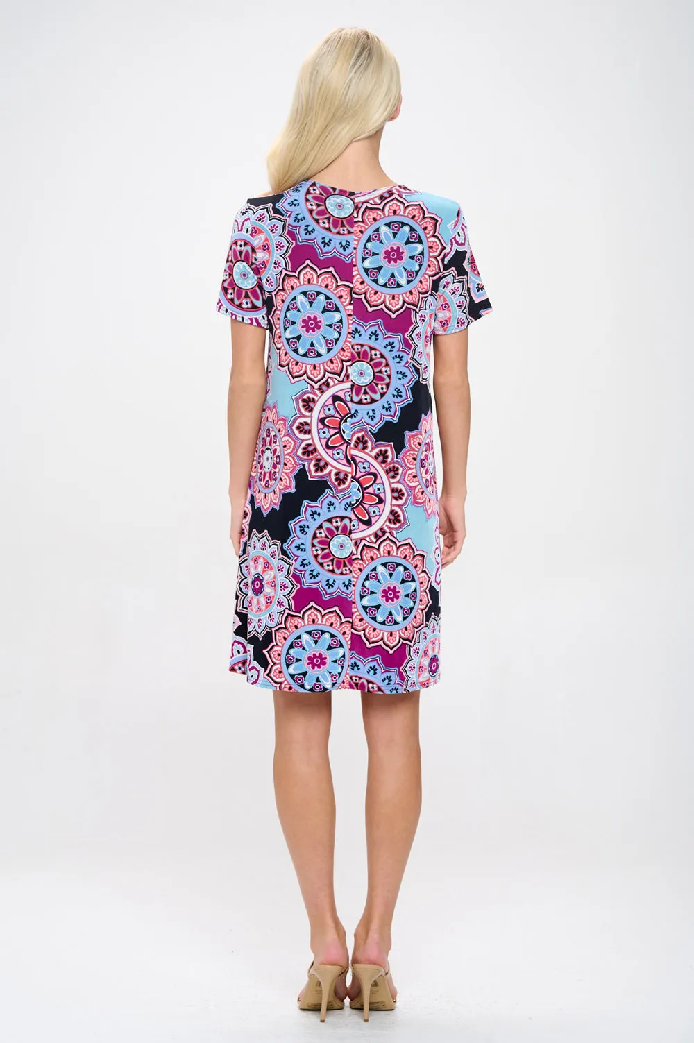 Print Missy Dress Short Sleeve-7004BN-SRP1-W439
