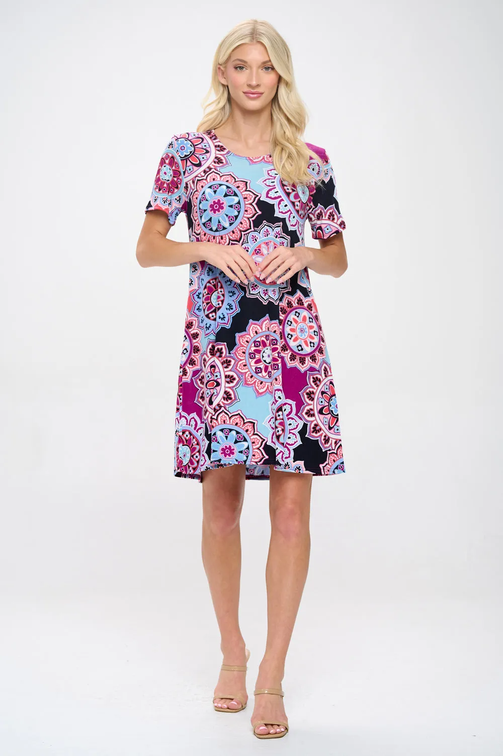 Print Missy Dress Short Sleeve-7004BN-SRP1-W439