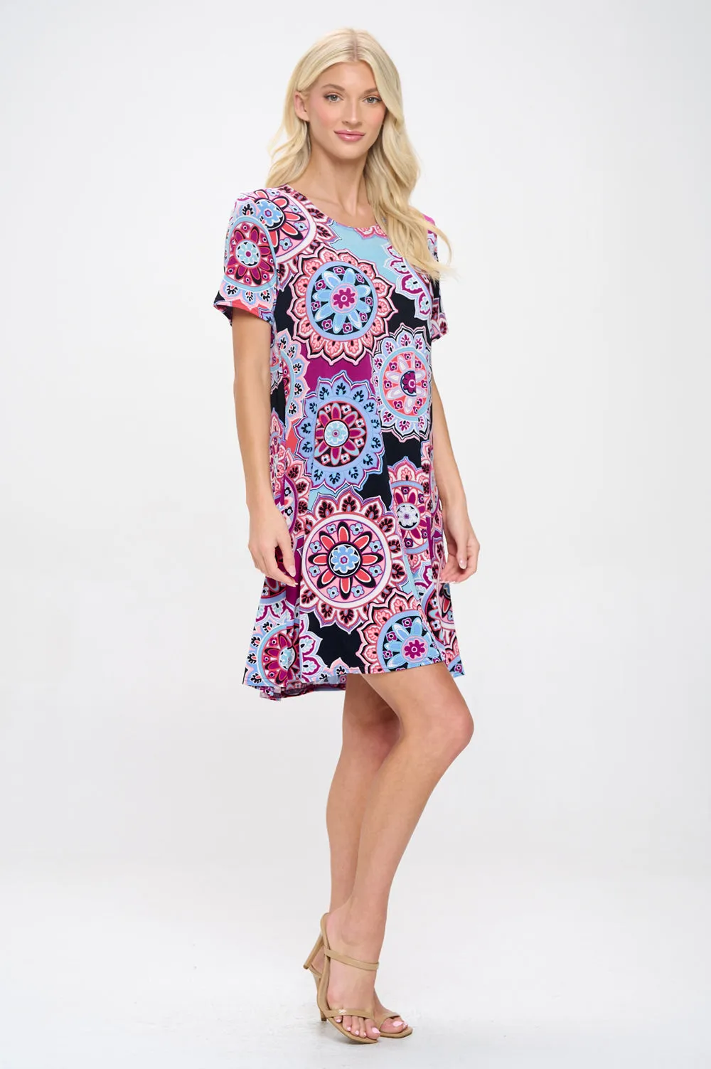 Print Missy Dress Short Sleeve-7004BN-SRP1-W439