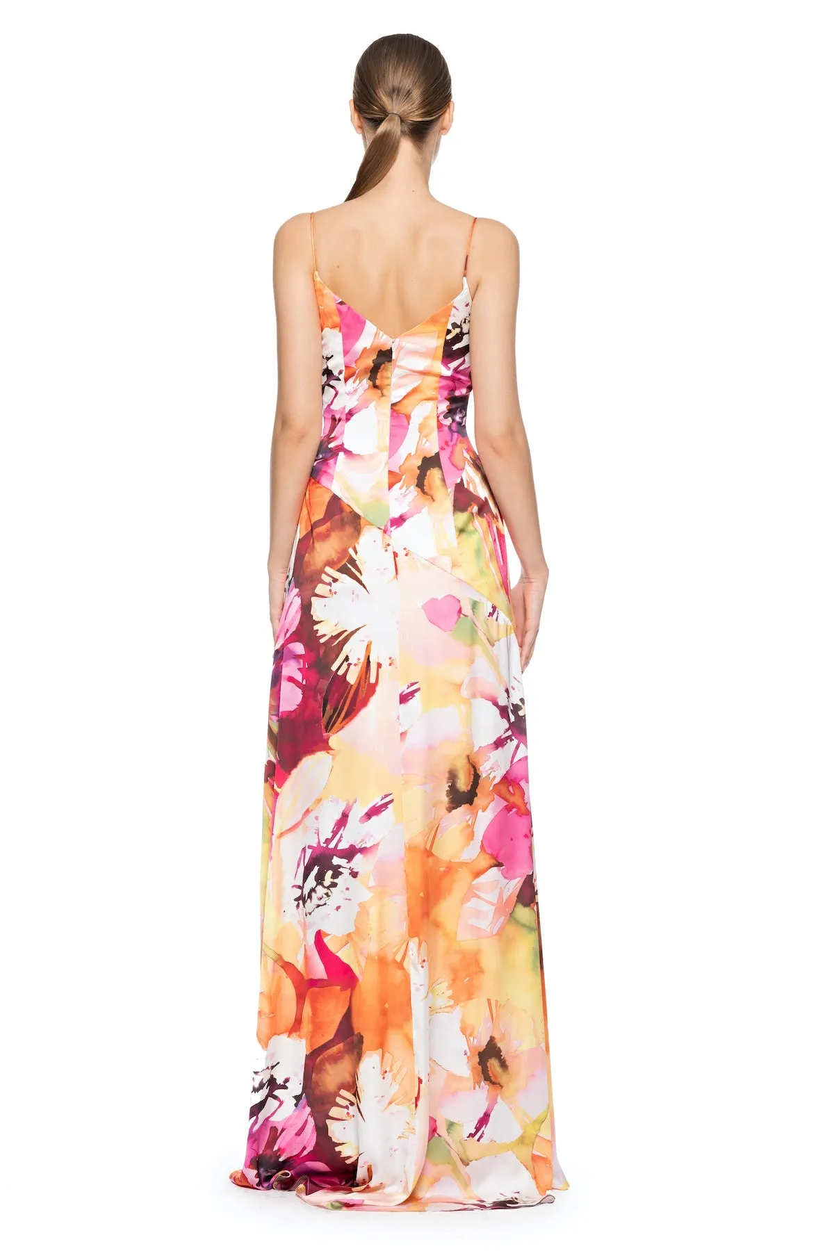 Printed Charmeuse Gown
