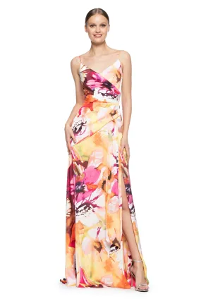 Printed Charmeuse Gown