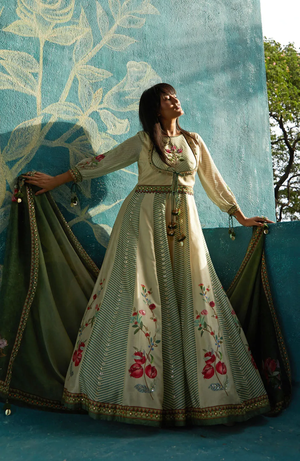 Printed Gown with Dupatta