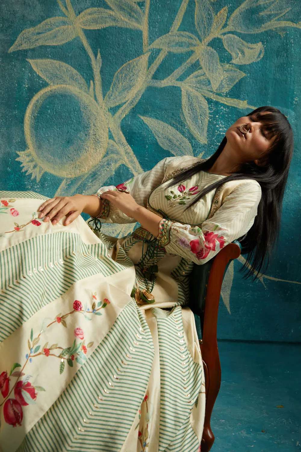 Printed Gown with Dupatta