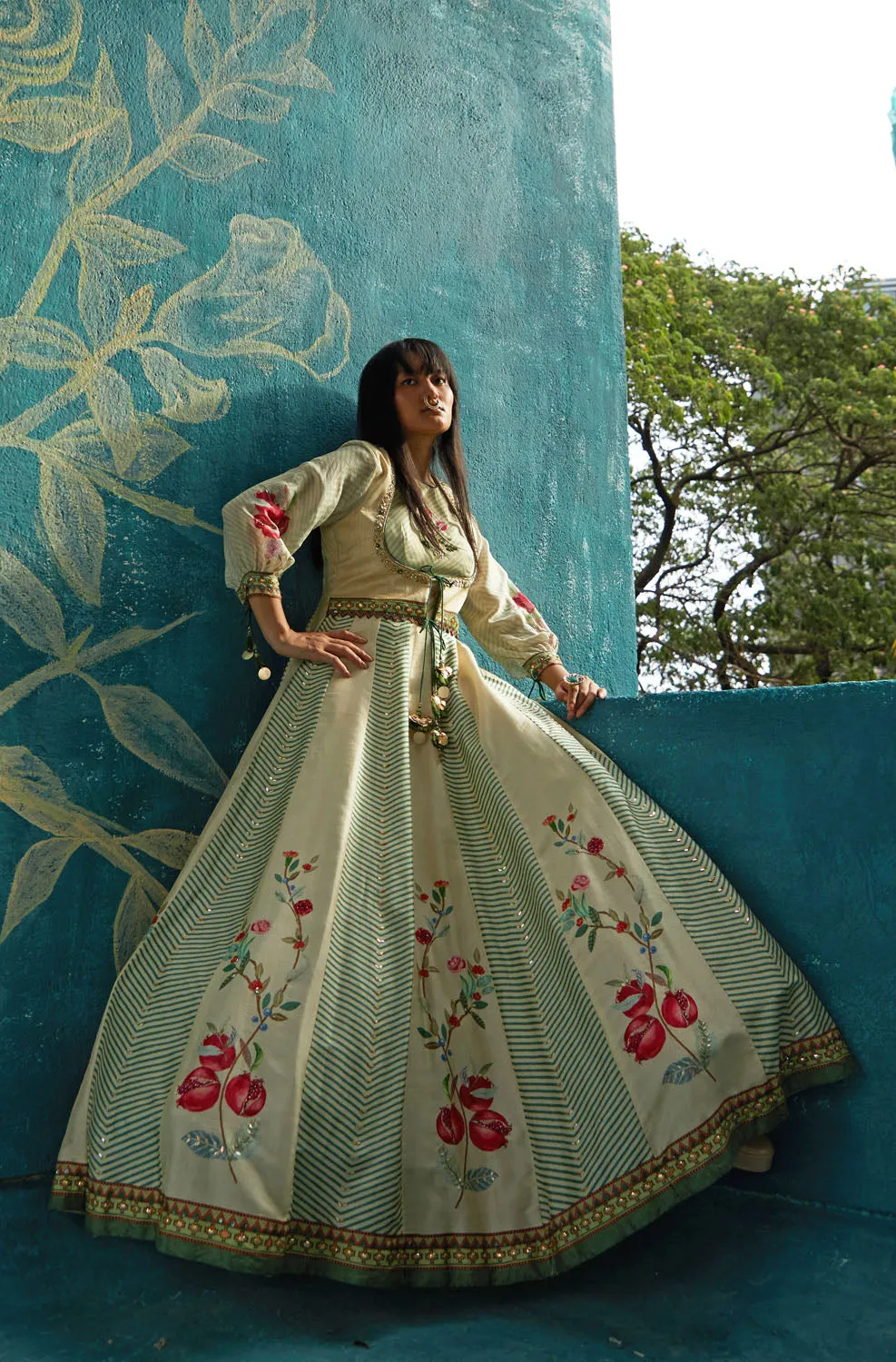 Printed Gown with Dupatta