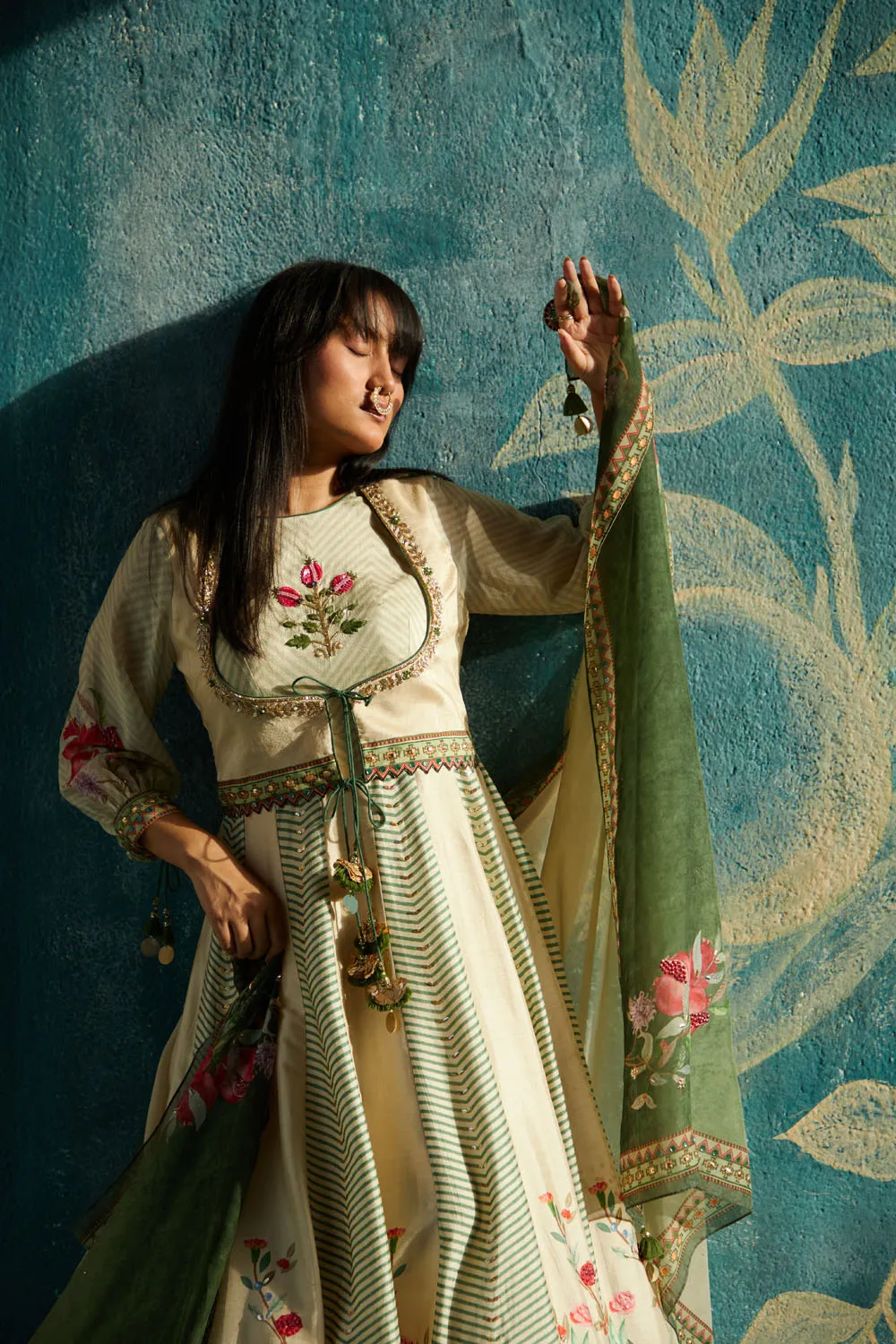 Printed Gown with Dupatta