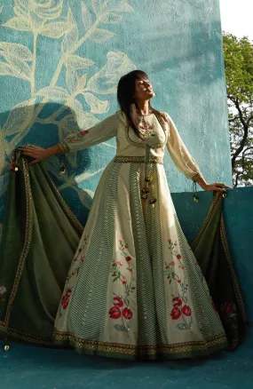 Printed Gown with Dupatta