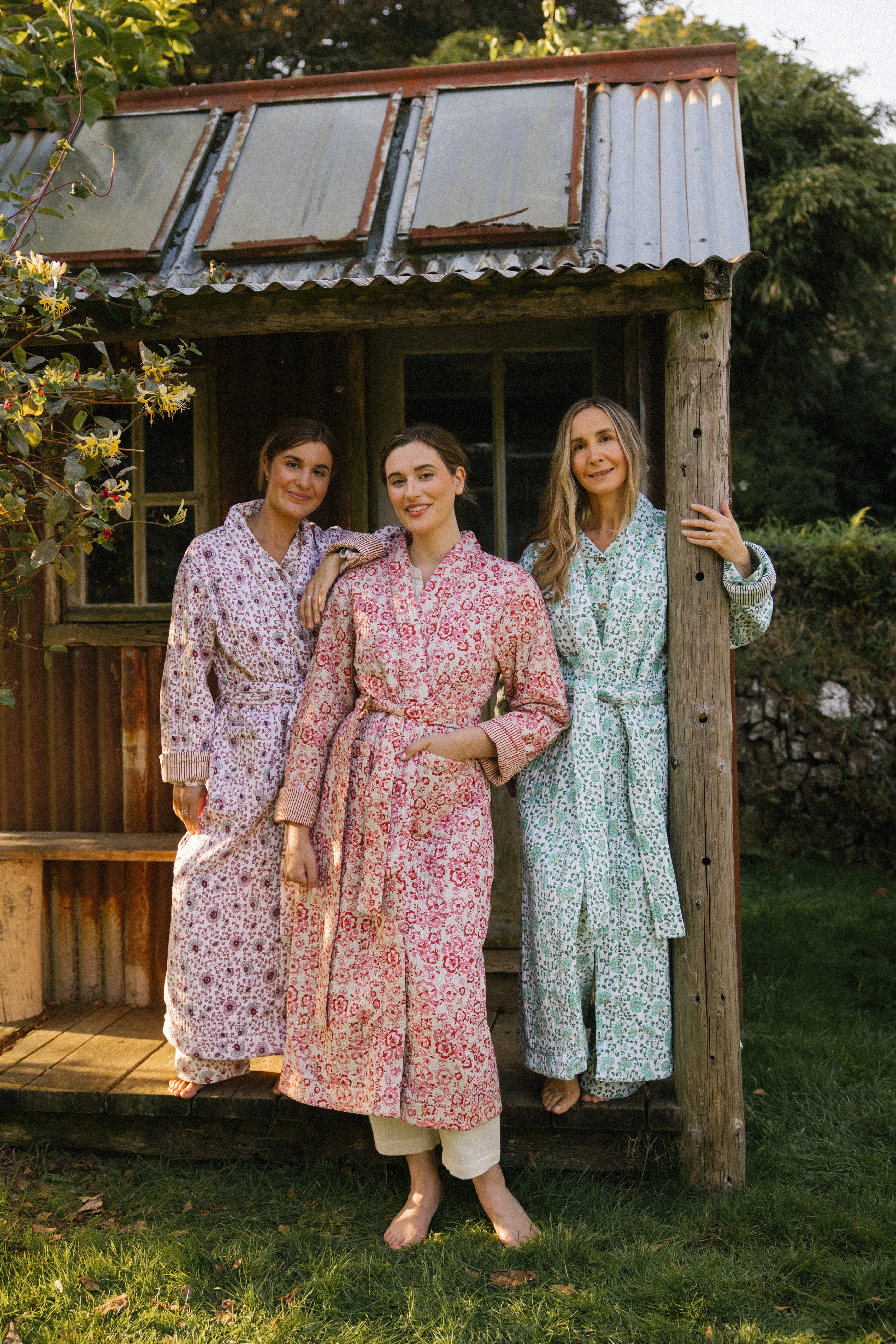 Quilted Dressing Gown - Petala Green