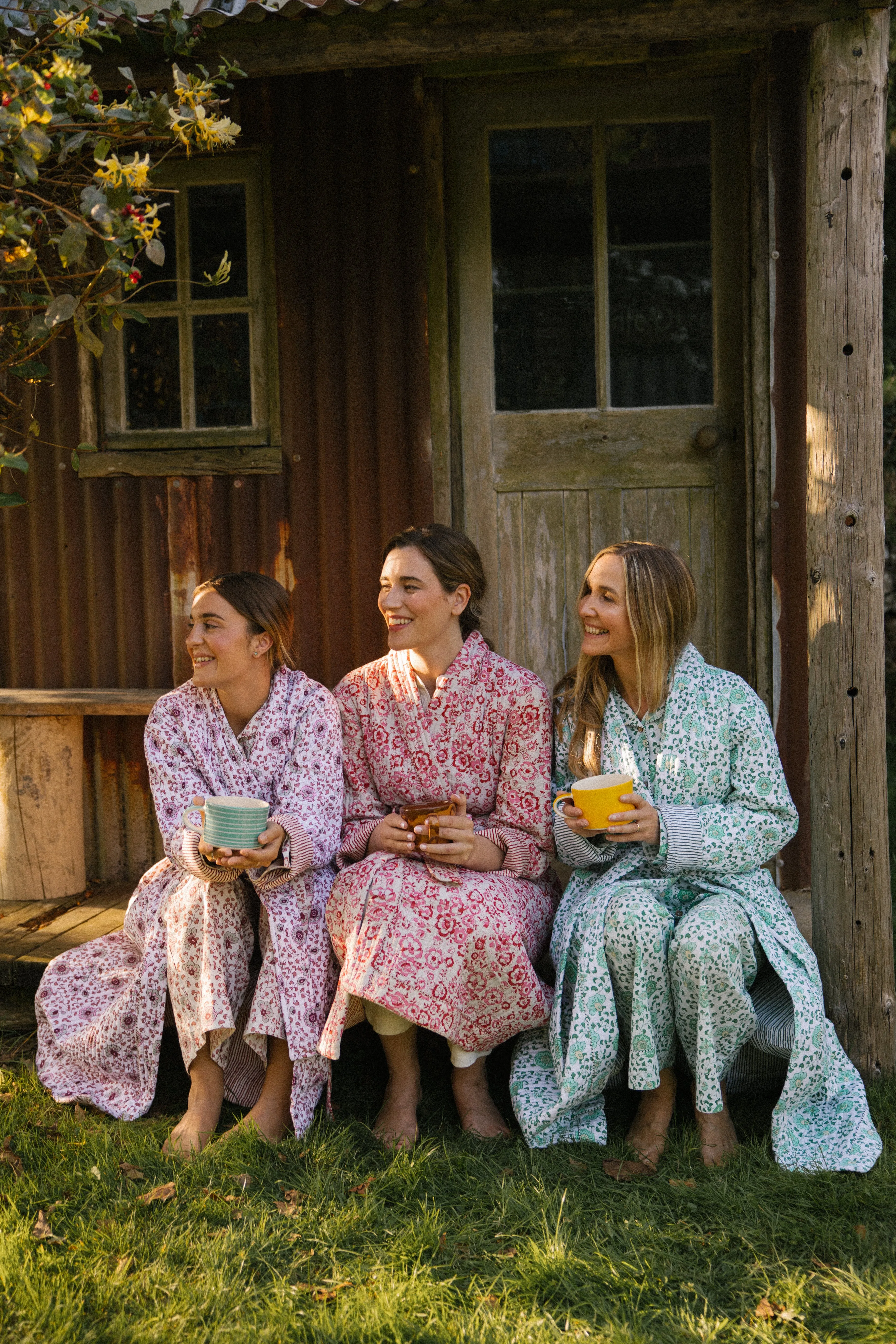 Quilted Dressing Gown - Petala Green