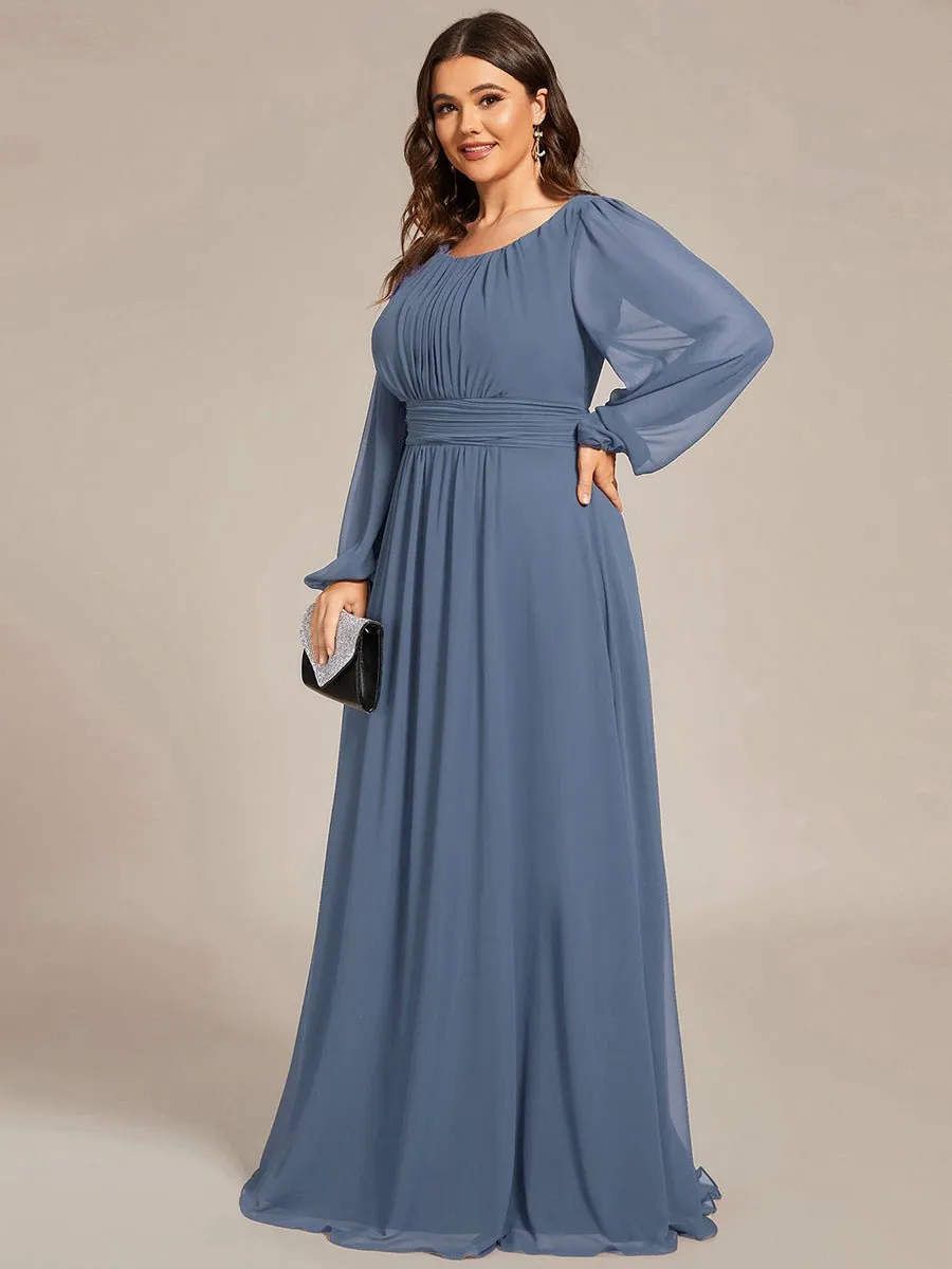 Rachel boat neck full sleeve evening or bridesmaid gown