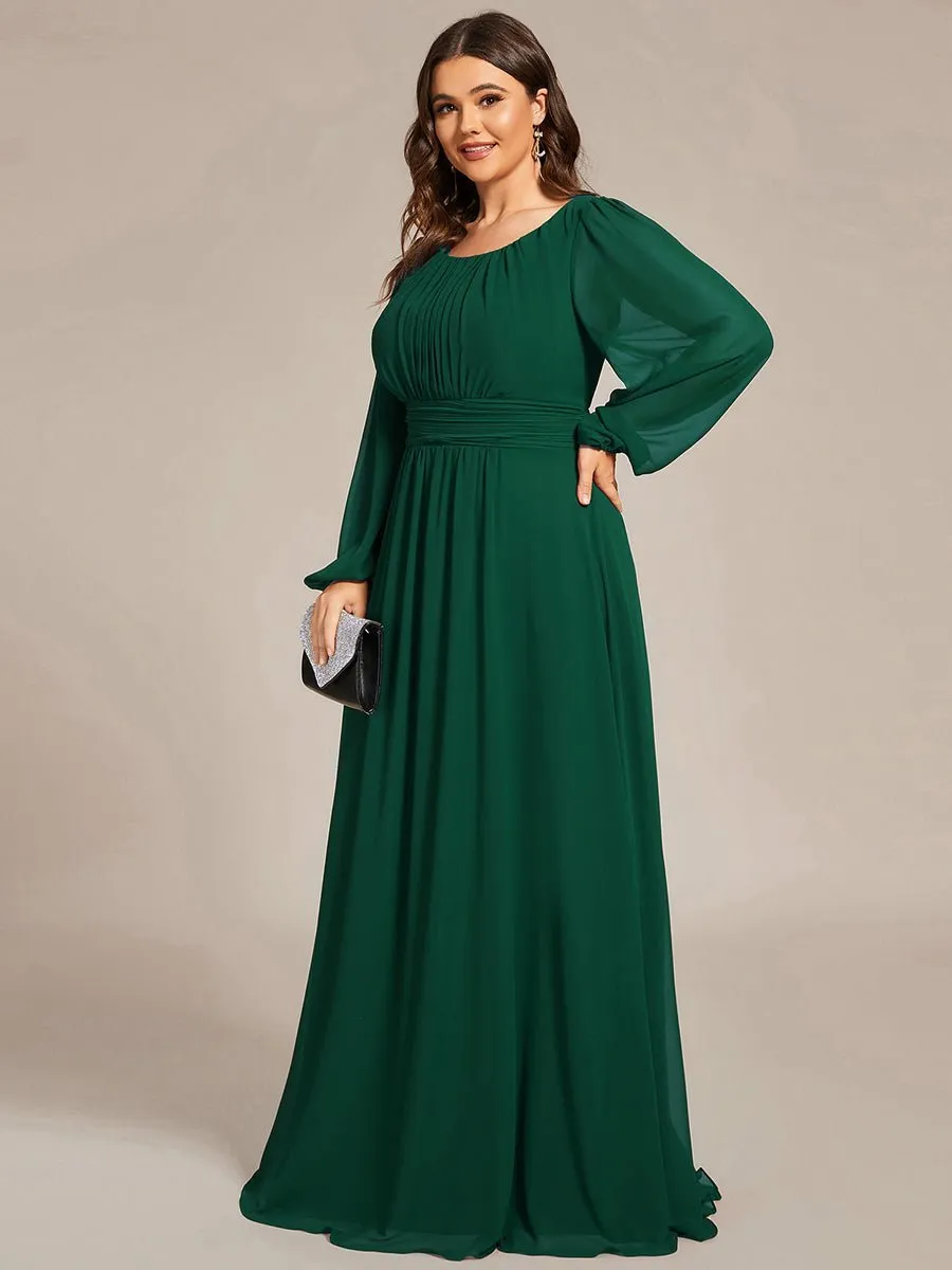 Rachel boat neck full sleeve evening or bridesmaid gown
