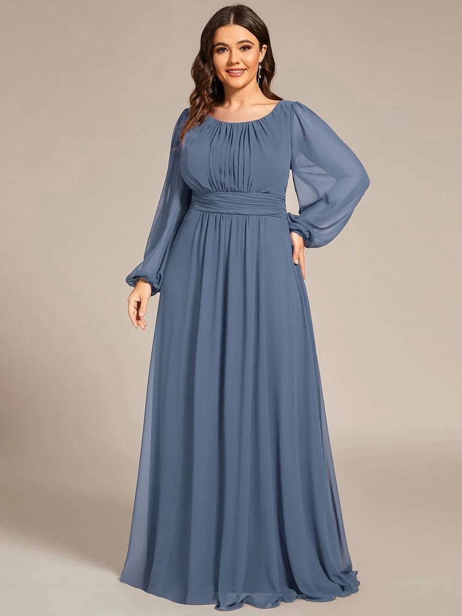 Rachel boat neck full sleeve evening or bridesmaid gown