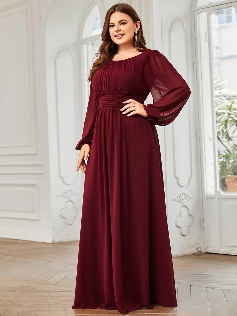 Rachel boat neck full sleeve evening or bridesmaid gown
