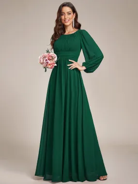 Rachel boat neck full sleeve evening or bridesmaid gown