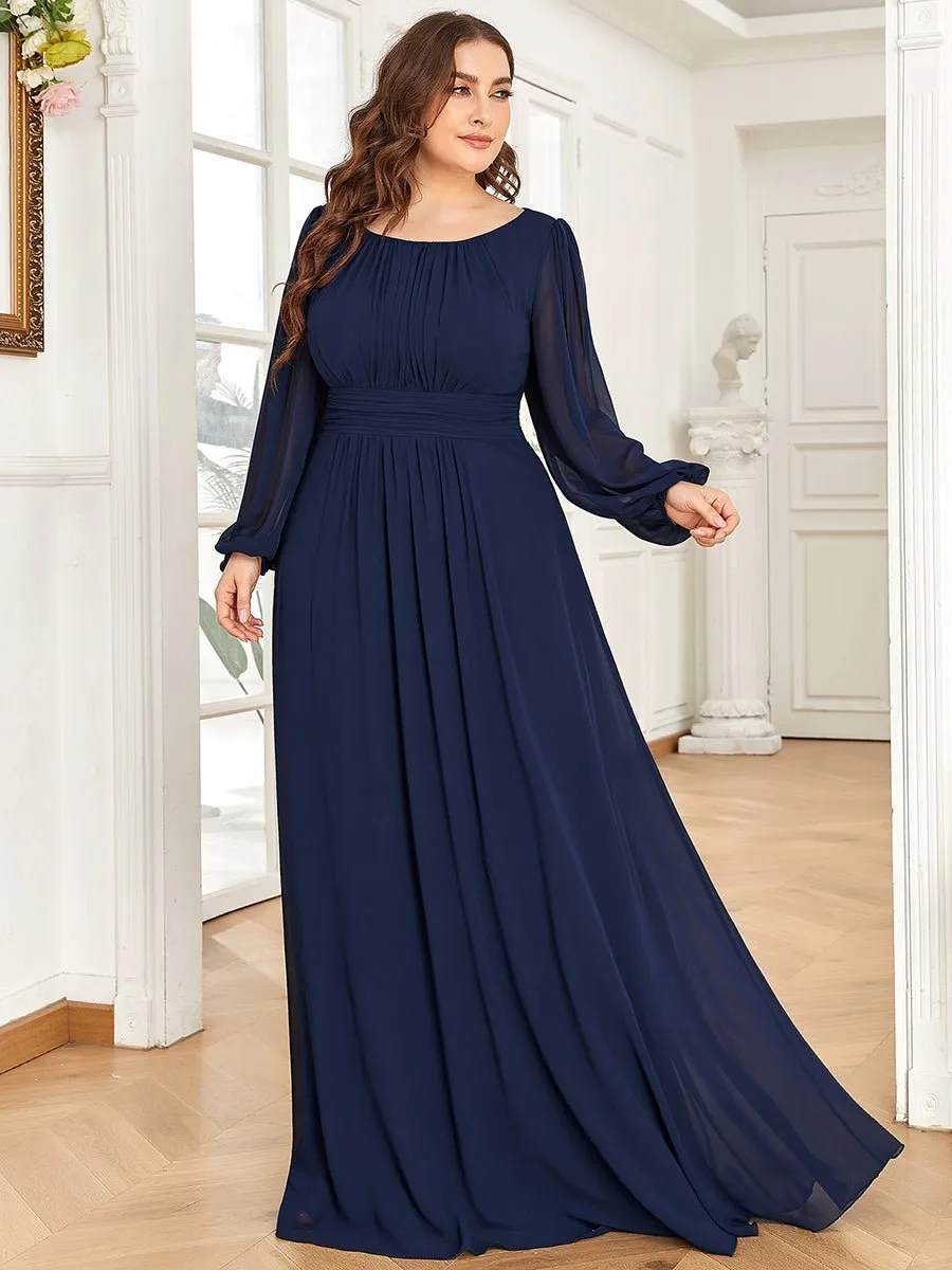 Rachel boat neck full sleeve evening or bridesmaid gown