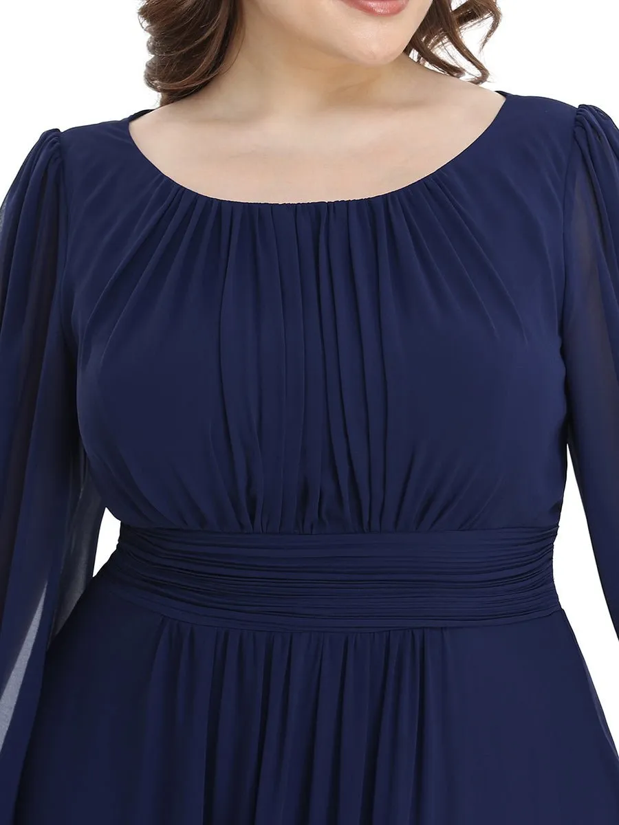Rachel boat neck full sleeve evening or bridesmaid gown