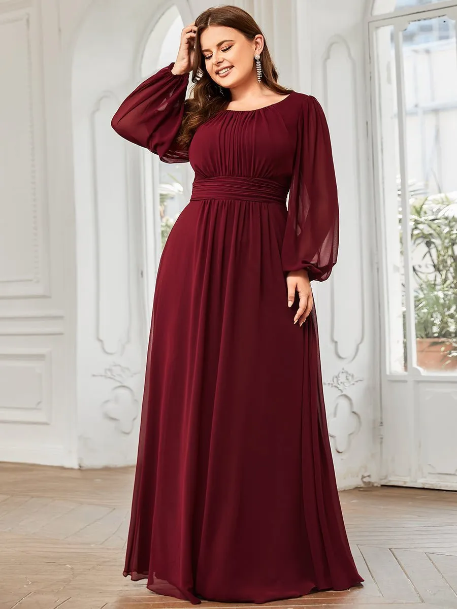 Rachel boat neck full sleeve evening or bridesmaid gown