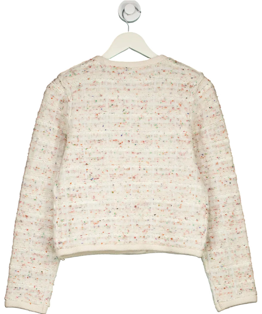 REISS Pink Felicity Tweed Cardigan UK S