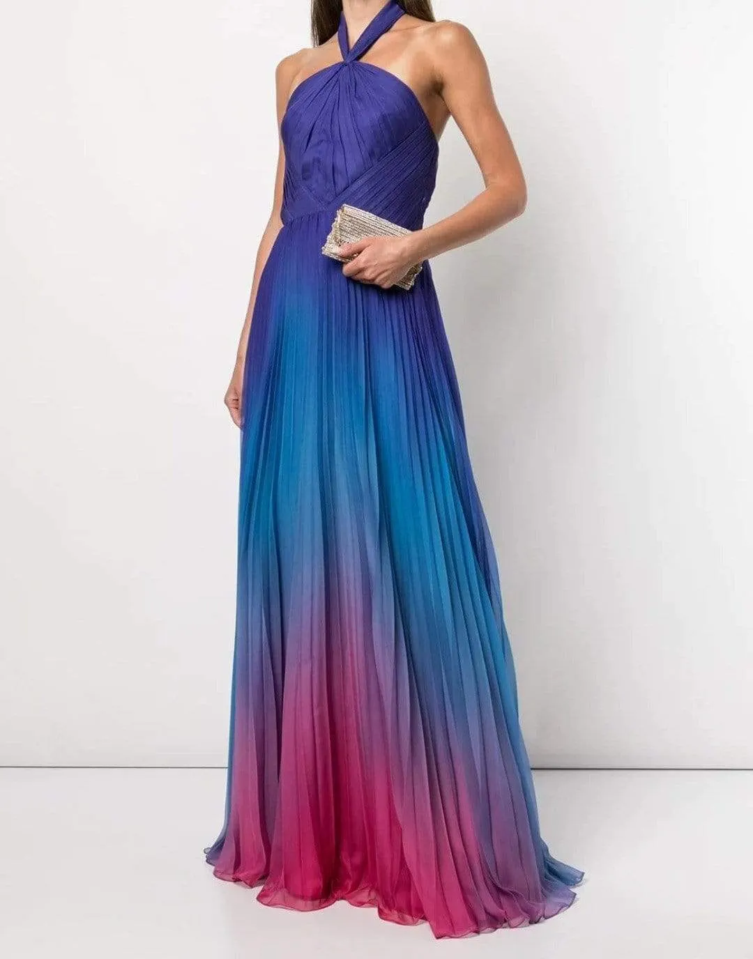 Royal Ombre Chiffon Gown
