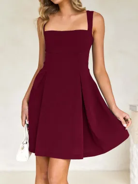 Short Sleeveless Party Dress with Back Bow