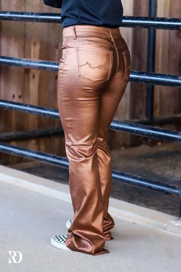 SIGNATURE TROUSERS - BRONZE METALLIC