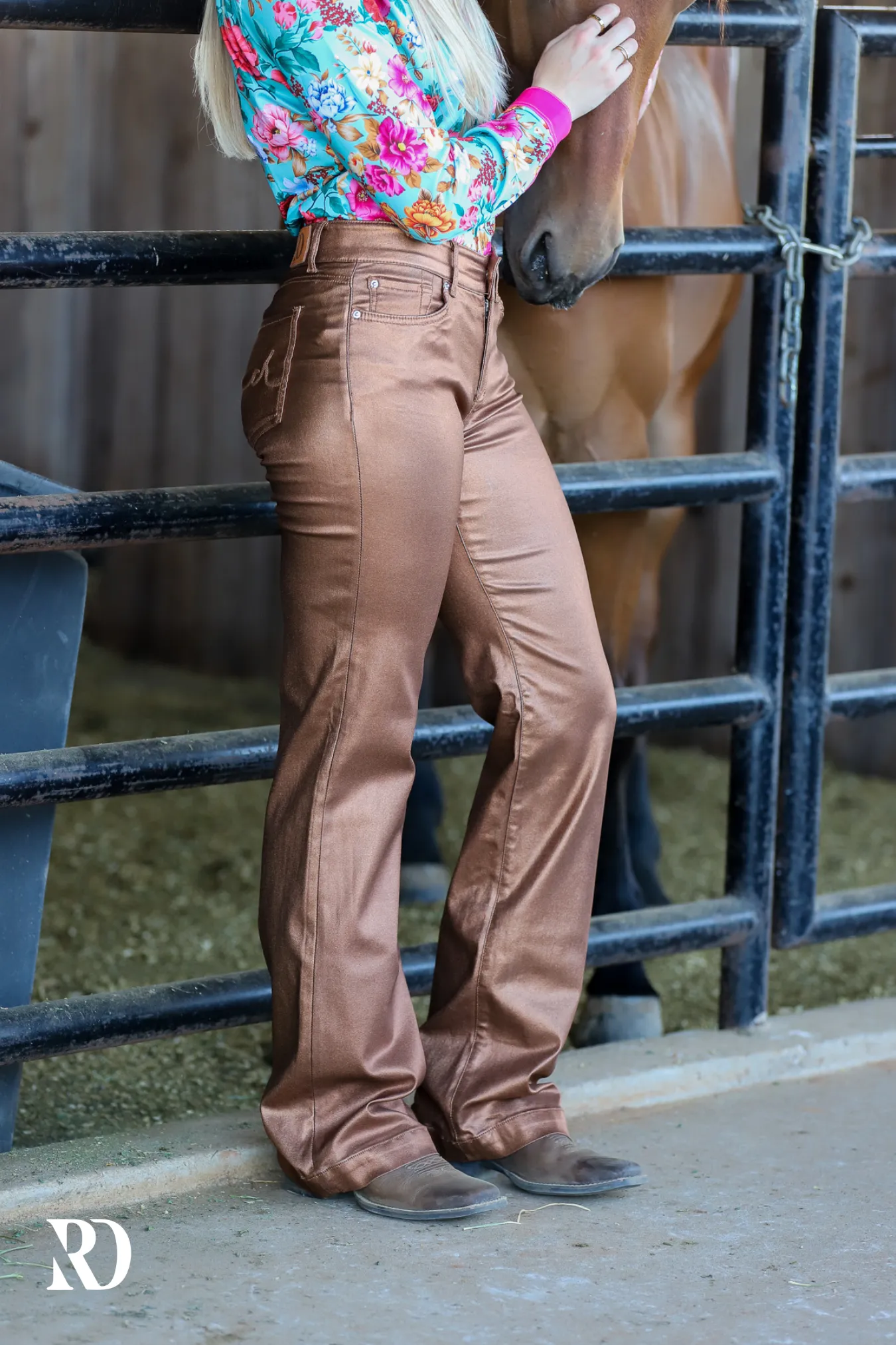 SIGNATURE TROUSERS - BRONZE METALLIC