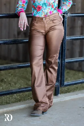 SIGNATURE TROUSERS - BRONZE METALLIC