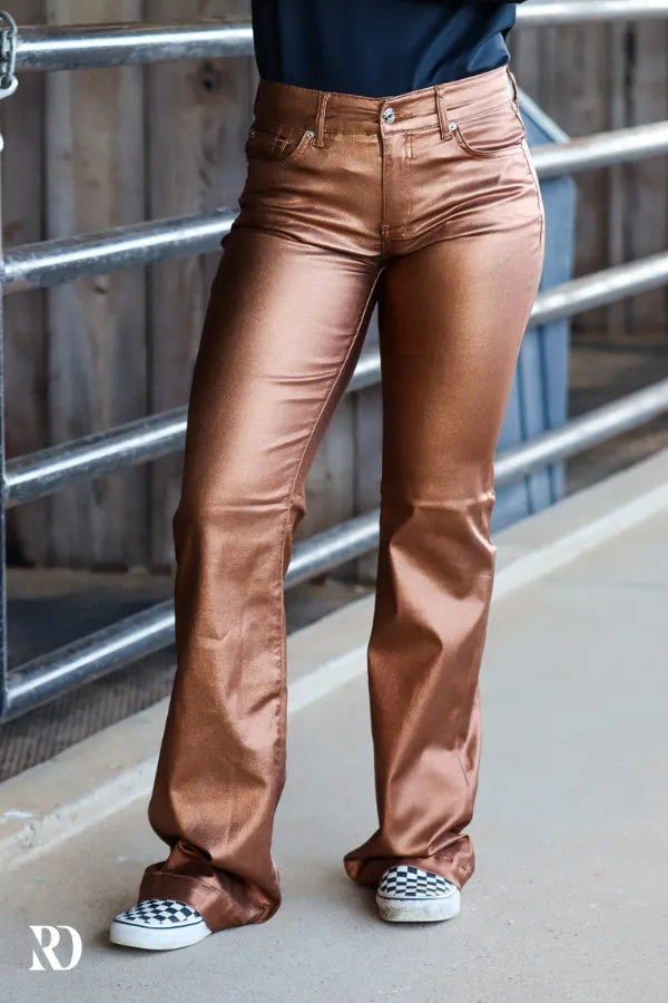 SIGNATURE TROUSERS - BRONZE METALLIC