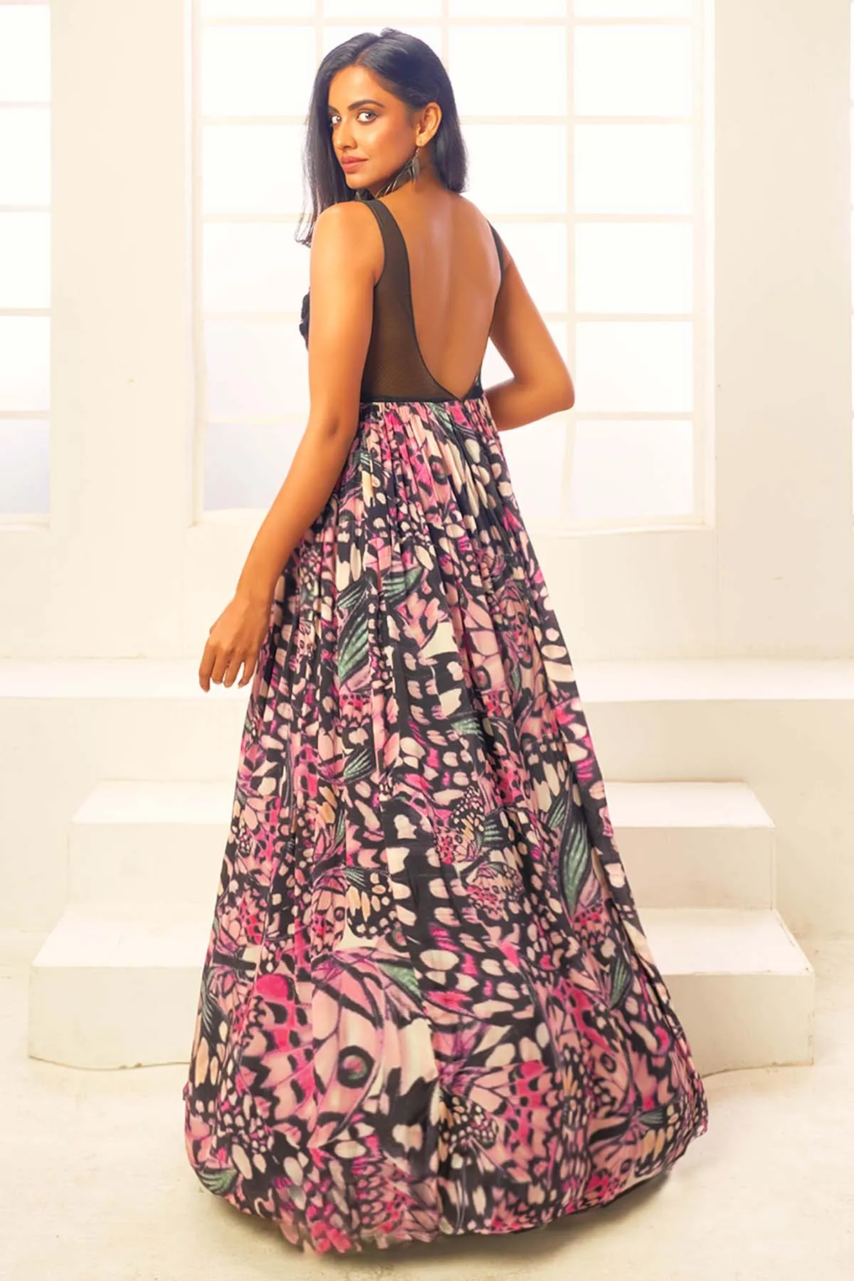 Sleeveless Long Anarkali Gown