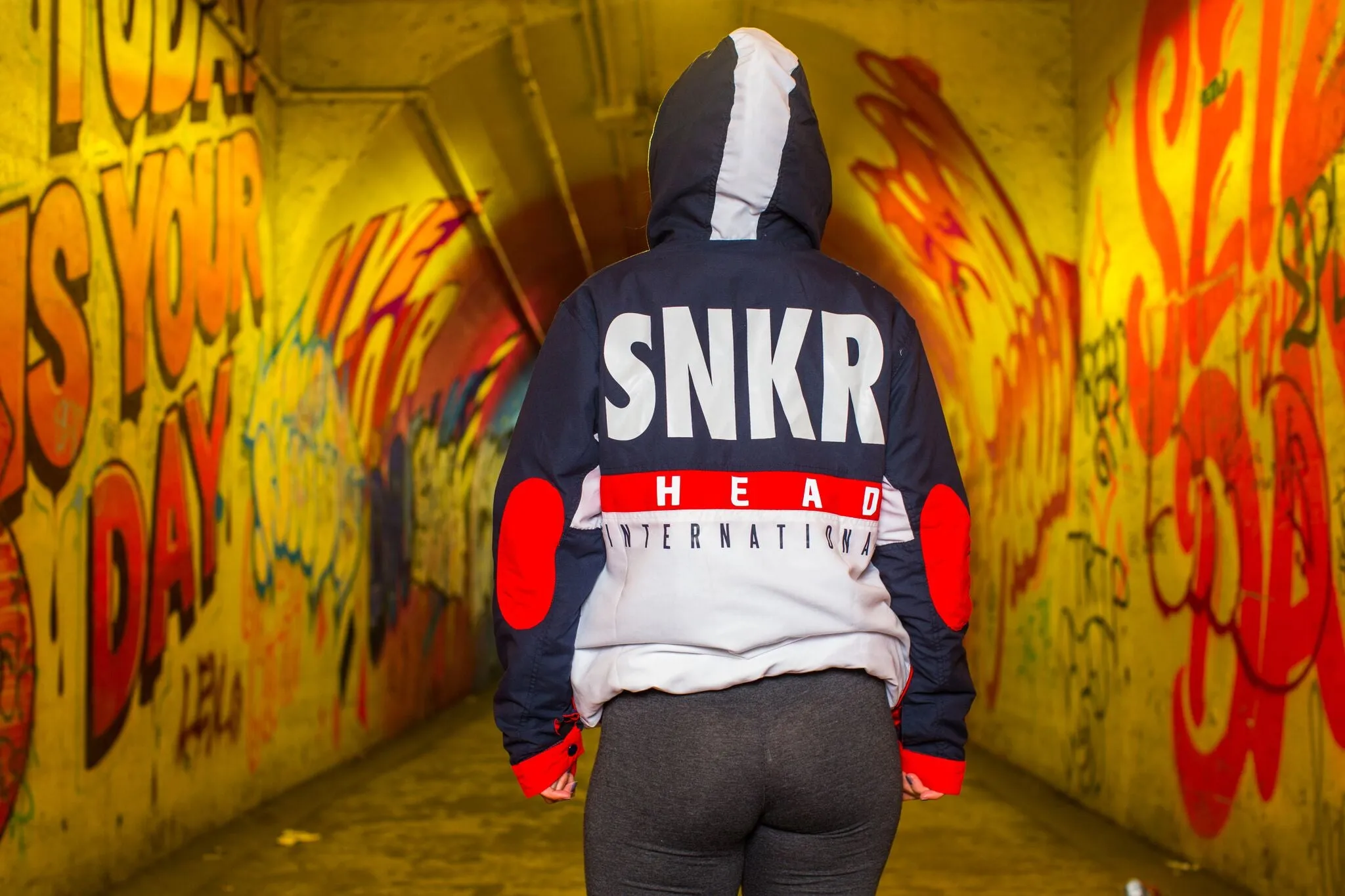 SNKR HEAD Tech-Sport International Windbreaker Jacket (Red, White, Blue)